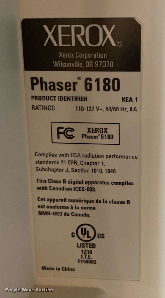 image for item LY9660 Xerox Phaser 6180  printer