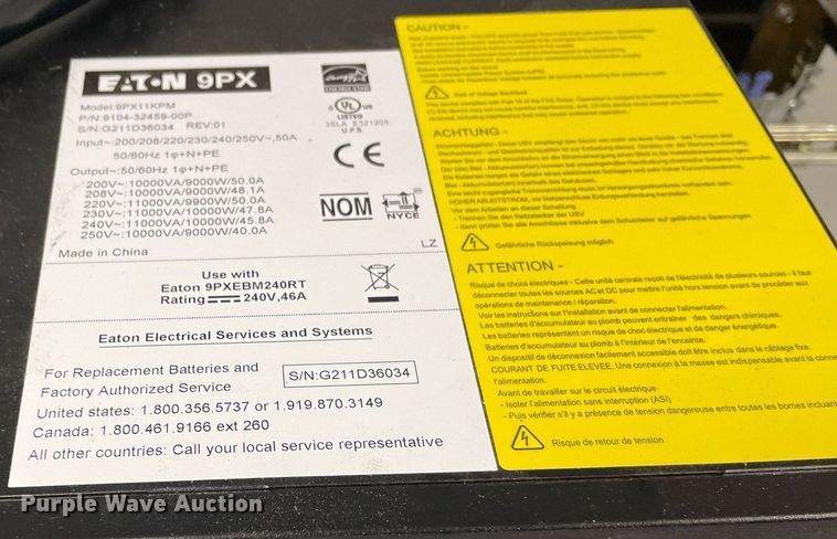 image for item LY9668 Eaton 9PX  battery backup system