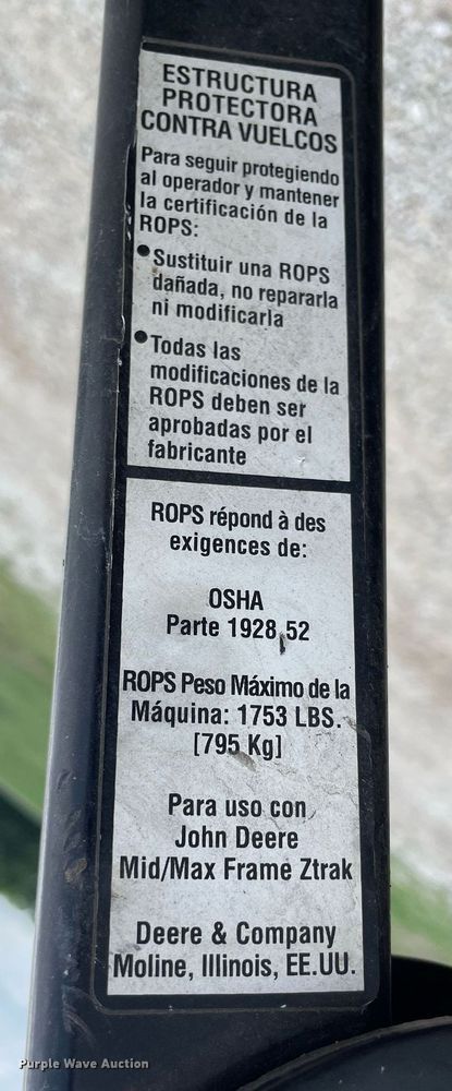 image for item LY9776 John Deere 797  ZTR lawn mower