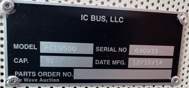 image for item ME9858 2015 IC Corporation PC105  school bus