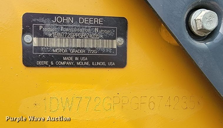 image for item ML9387 2016 John Deere 772GP  motor grader