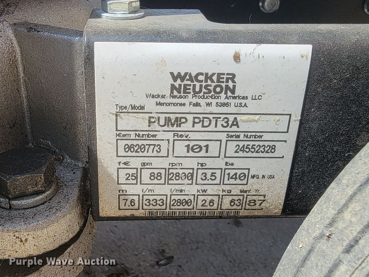 image for item ML9441 Wacker Neuson PDT3A  trash pump