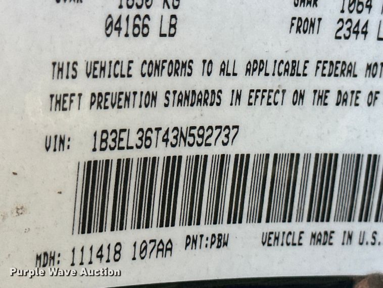 image for item NY9089 2003 Dodge Stratus
