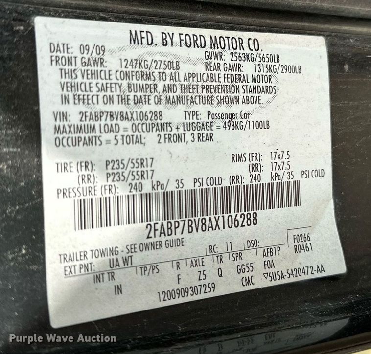 image for item OG9054 2010  Ford Crown Victoria Police Interceptor