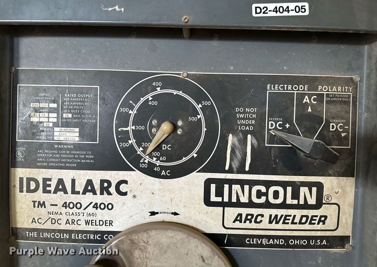 image for item OG9119 Lincoln TM-400/400  welder