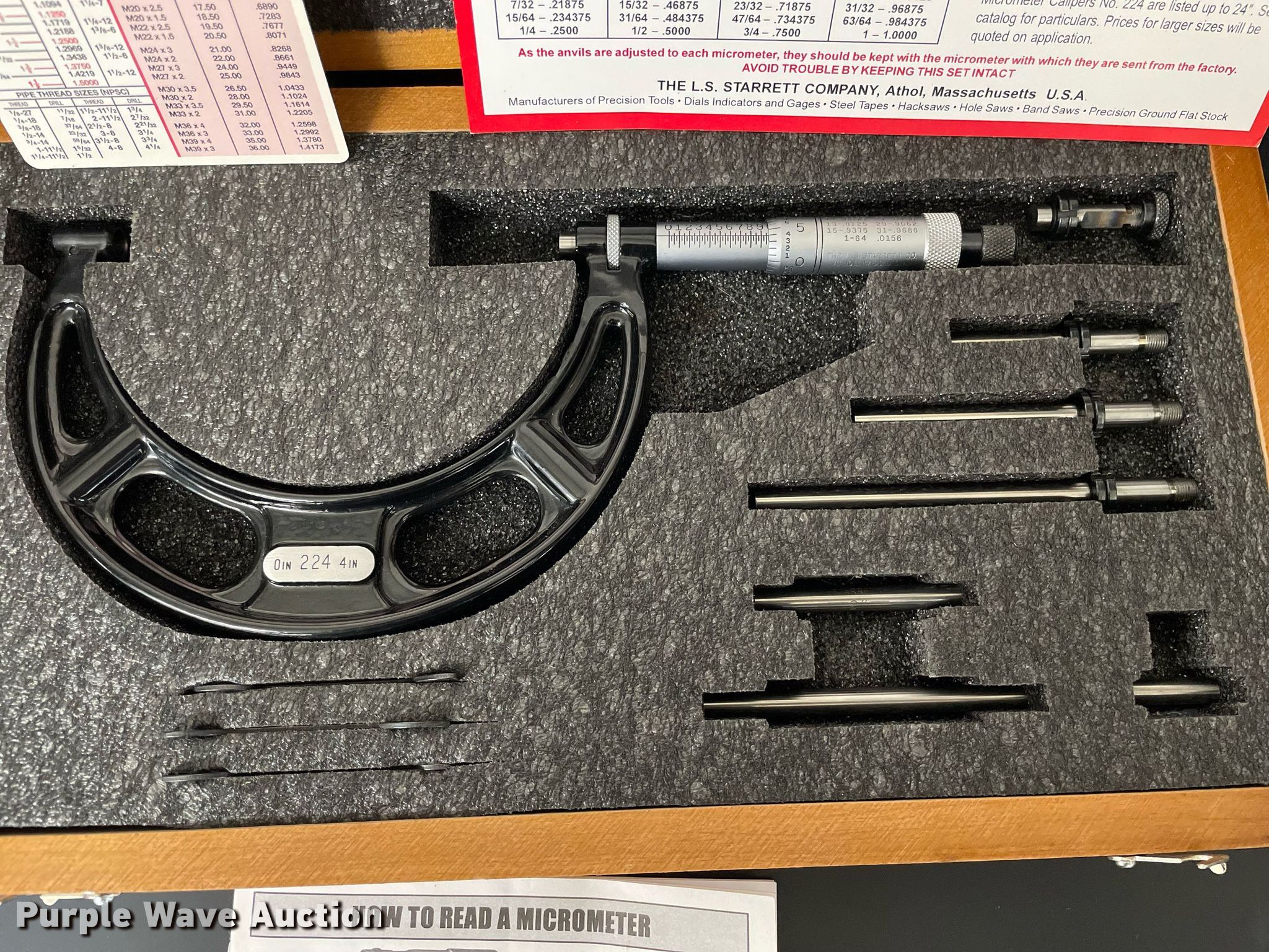 Starrett micrometer caliper in Newton, KS Item LY9651 for sale