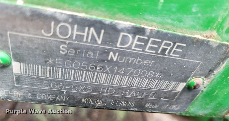 image for item DK1890 2000 John Deere 566  round baler