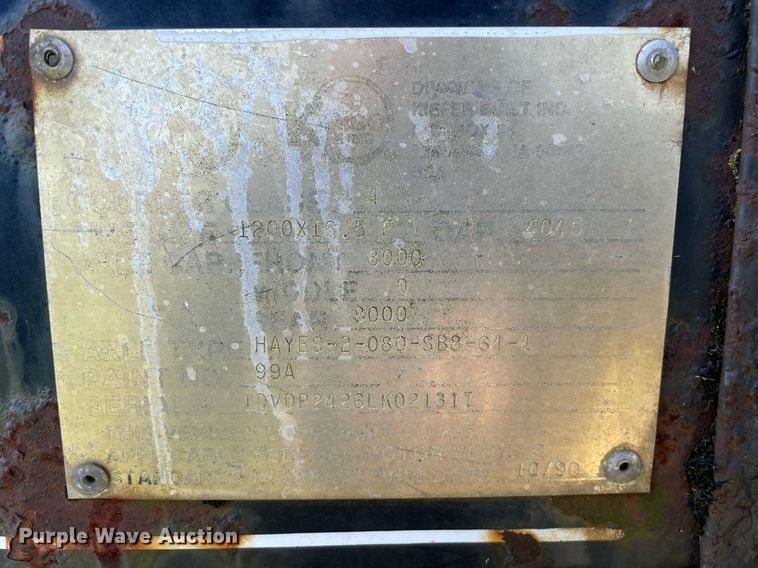 image for item DL3767 1990 Kiefer Built  livestock trailer