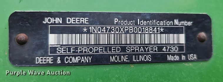 image for item DO2703 2012 John Deere 4730  sprayer
