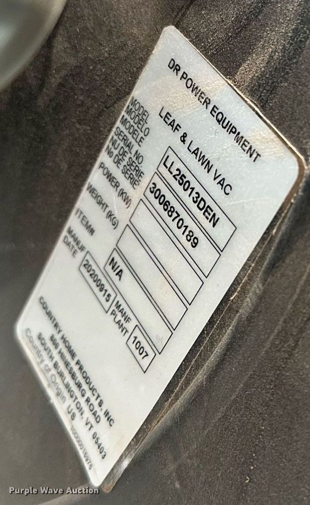 image for item DP3157 DR Power Equipment LL25013DEN  lawn vacuum