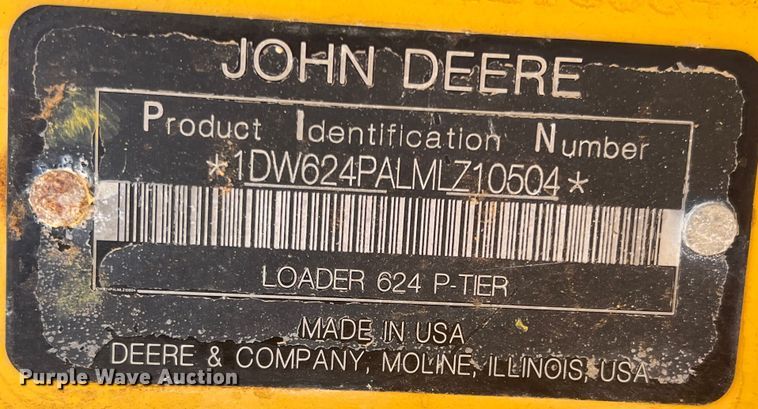 image for item DR5673 2021 John Deere 624 P-Tier  wheel loader