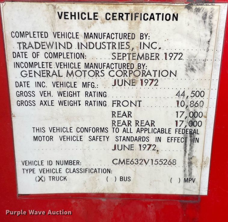 image for item DS7134 1972 Chevrolet C60  grain truck