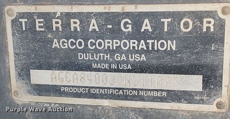 image for item KL9018 2012 TerraGator TG8400  sprayer