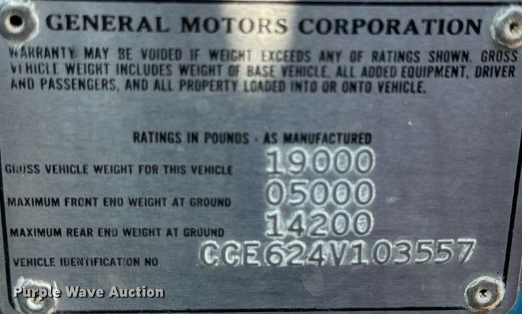 image for item KL9033 1974 Chevrolet  C60 grain truck