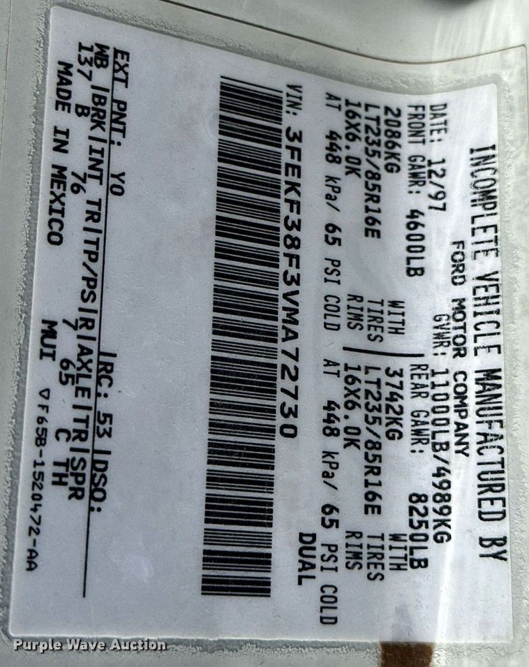 image for item KX9028 1997 Ford F350  applicator truck