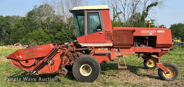 image for item LB9014 1982 Hesston 6550  swather / windrower
