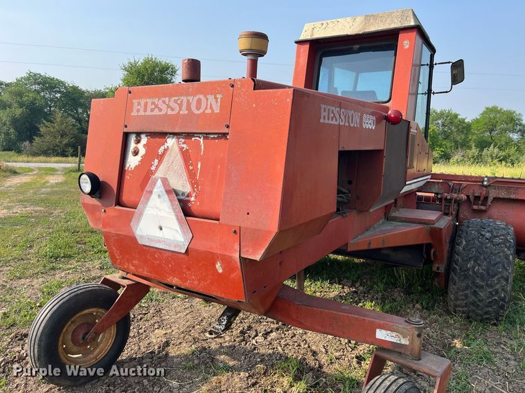 image for item LB9014 1982 Hesston 6550  swather / windrower
