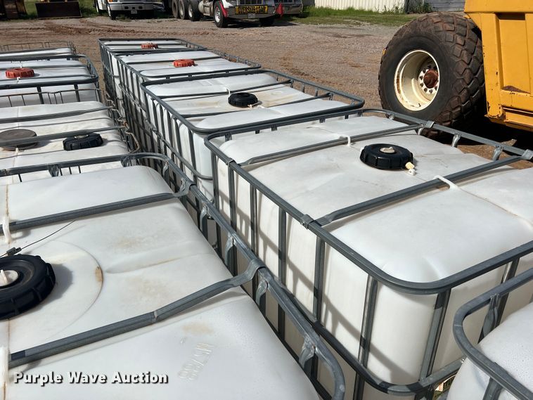 image for item LB9371 (13) 500 gallon poly tanks