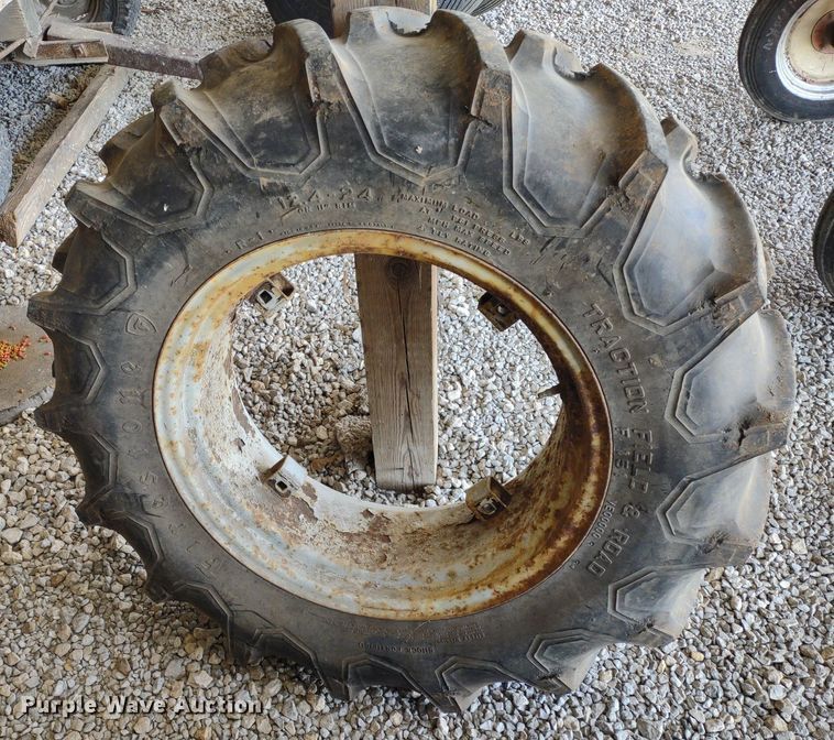 image for item LL9176 (2) 12.4-24 Firestone wheels and tires