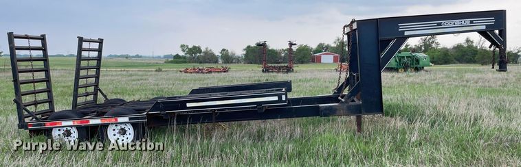 image for item LY9721 2000 Donahue EXG-150  swather / windrower trailer with hay rake