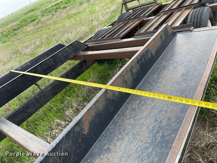 image for item LY9721 2000 Donahue EXG-150  swather / windrower trailer with hay rake