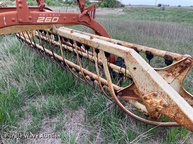 image for item LY9721 2000 Donahue EXG-150  swather / windrower trailer with hay rake