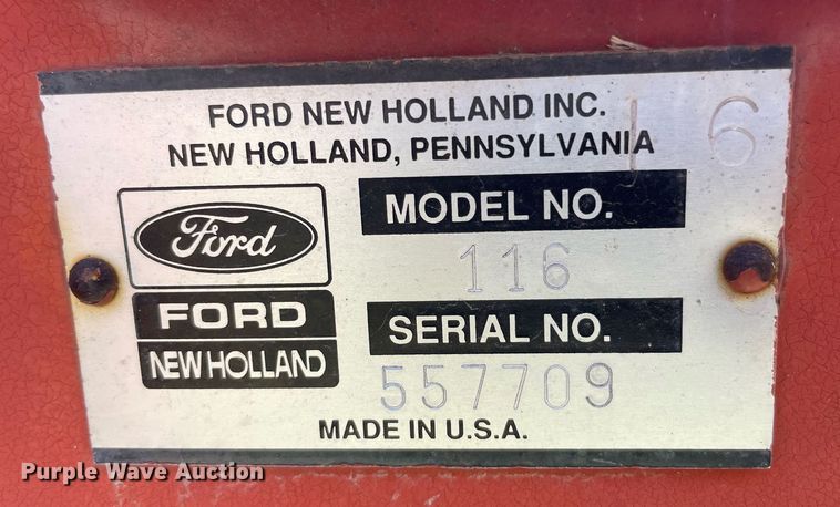 image for item LY9788 1992 New Holland 116  swather / windrower