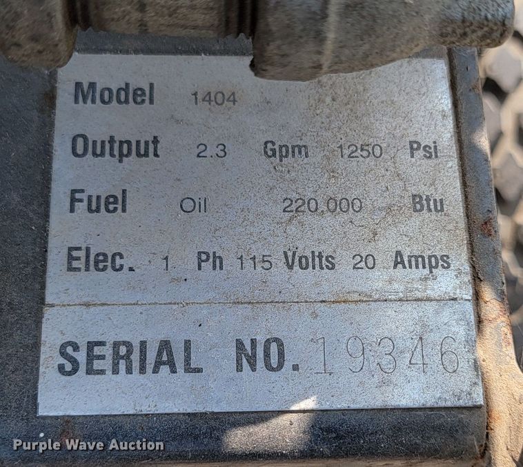 image for item ML9399 Aaladin 1401 hot pressure washer