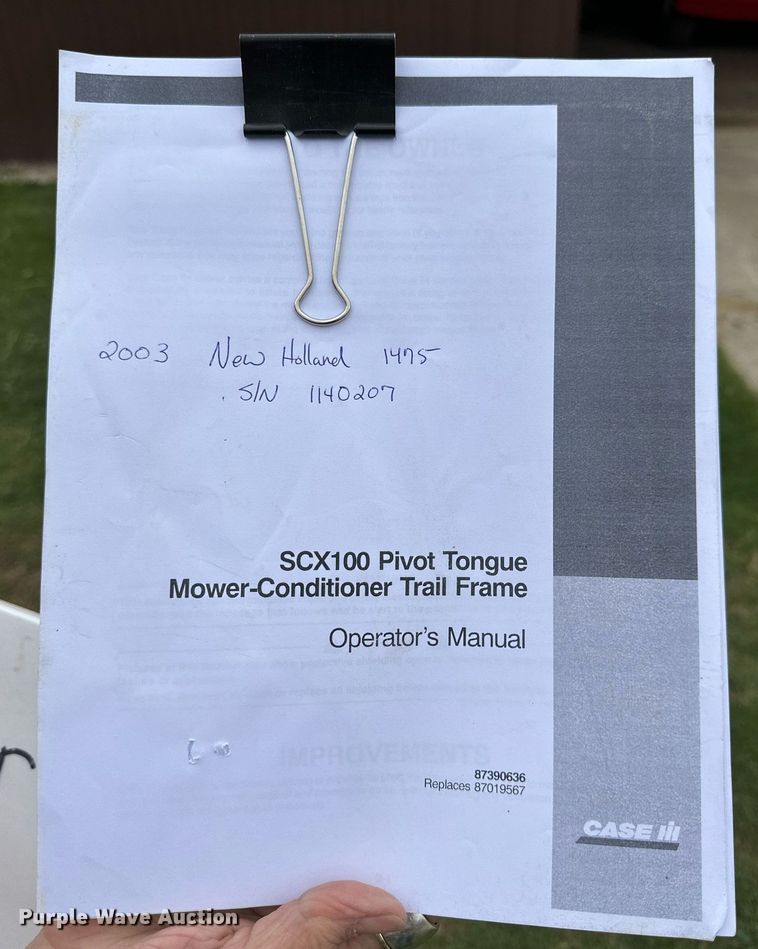 image for item NY9003 New Holland 1475  swather / windrower