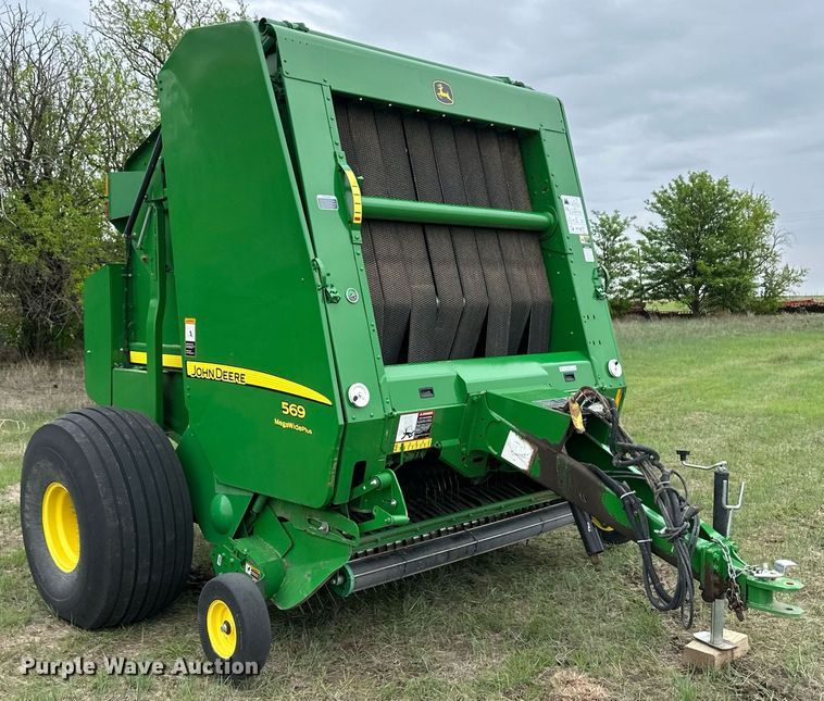 image for item NY9017 2017 John Deere 569 Mega Wide Plus  round baler