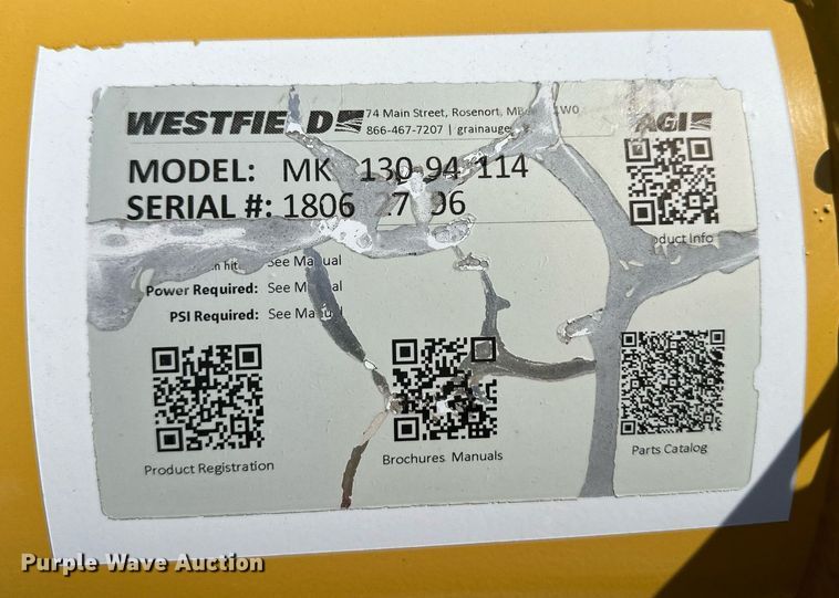 image for item NY9179 Westfield MKX130-94  auger