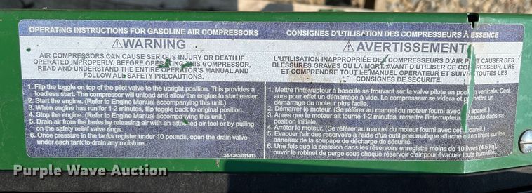 image for item DH8567 John Deere AC2-8GH  air compressor