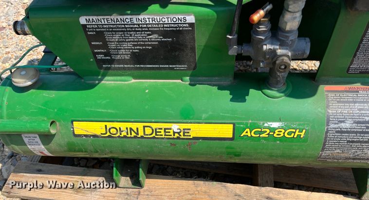 image for item DH8567 John Deere AC2-8GH  air compressor