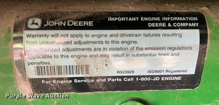 image for item DK7746 2018 John Deere CP690  RWA cotton picker