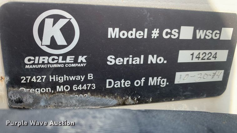 image for item DK7756 2014 Circle K CS  NH3 tank trailer