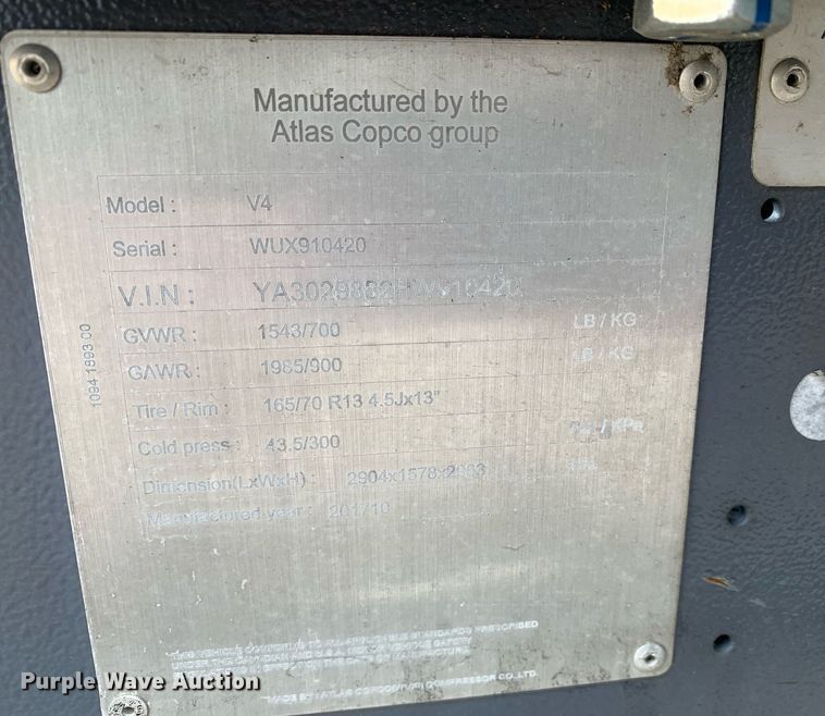 image for item DK7760 2017 Atlas Copco V4  light plant