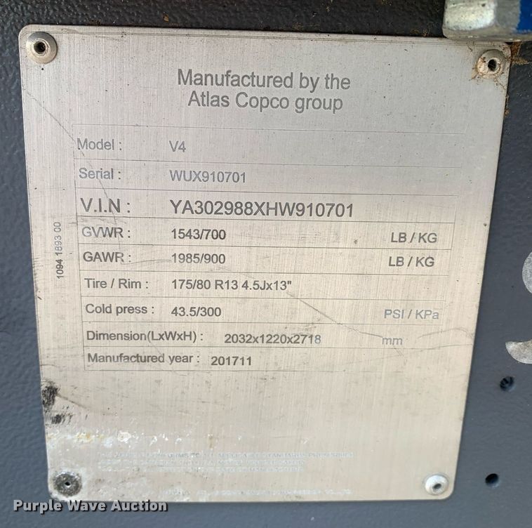 image for item DK7761 2017 Atlas Copco V4  light plant