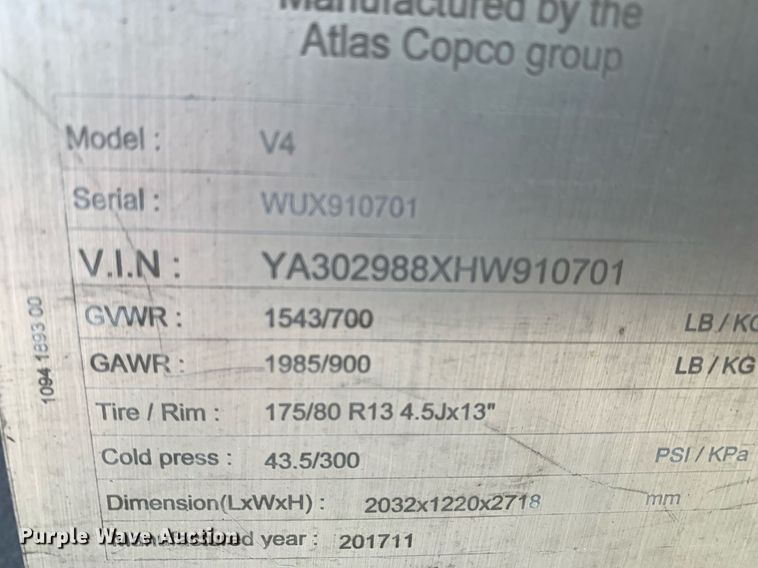 image for item DK7761 2017 Atlas Copco V4  light plant