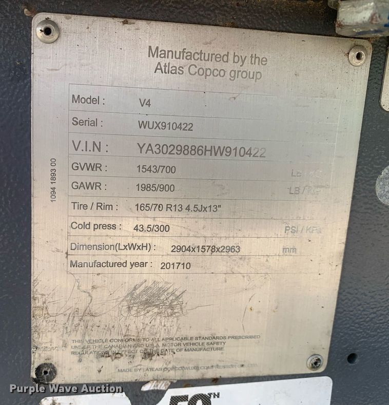 image for item DK7762 2017 Atlas Copco V4  light plant