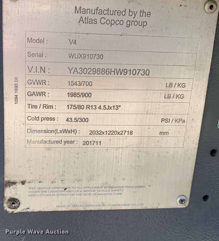 image for item DK7763 2017 Atlas Copco V4  light plant