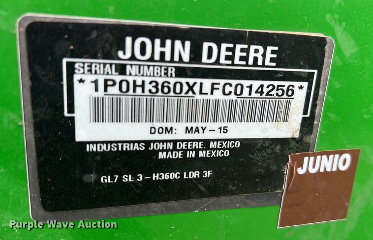image for item DK7790 2015 John Deere 6170M  MFWD tractor