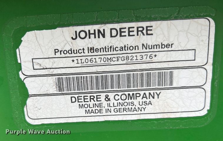 image for item DK7790 2015 John Deere 6170M  MFWD tractor