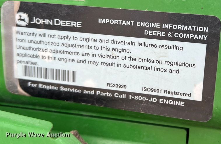 image for item DK7791 2015 John Deere 6150M  MFWD tractor