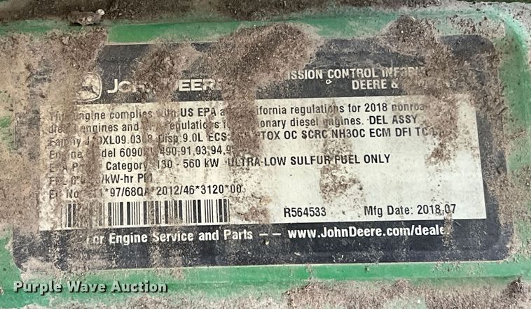 image for item DK7796 2018 John Deere 8295R  MFWD tractor