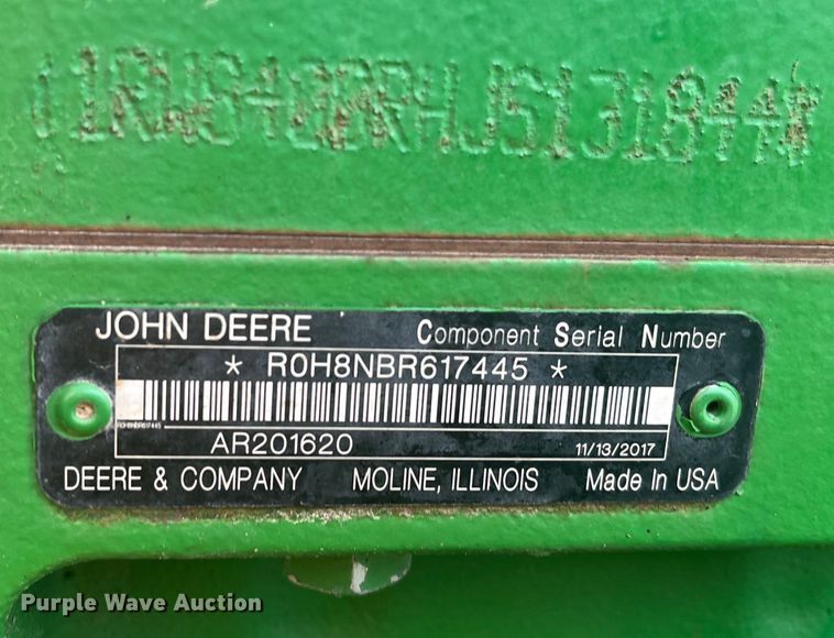 image for item DK7798 2018 John Deere 8400R  MFWD tractor