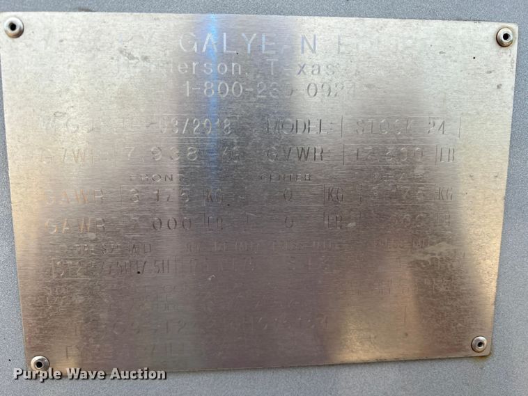 image for item DK7813 2018 Galyean  livestock trailer