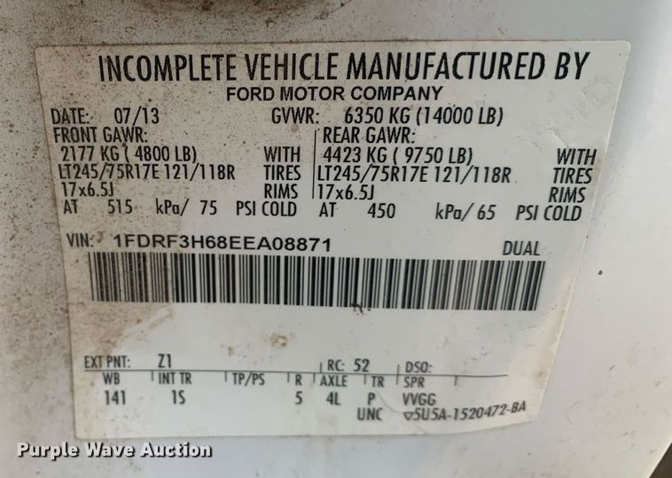 image for item DK7879 2014 Ford F350 Super Duty  bale bed pickup truck