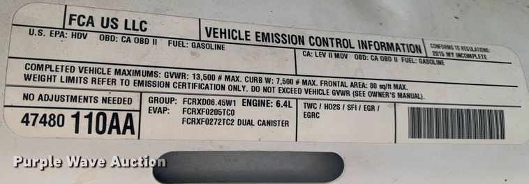 image for item DK7881 2015 Dodge Ram 3500HD  flatbed pickup truck