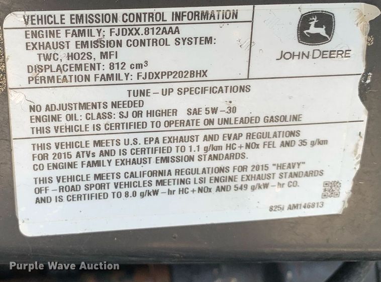 image for item DK7890 2015 John Deere 825E  utility vehicle