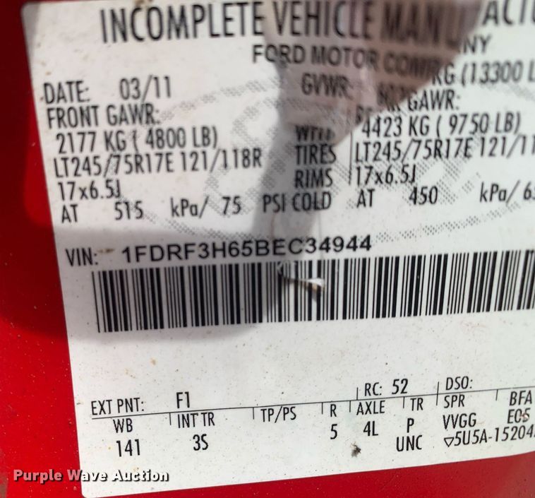 image for item DK7892 2011 Ford F350 Super Duty  flatbed pickup truck